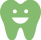 5f8349aa5dc58c61496dd558_tooth smiling2-p-500 A green smiley tooth icon representing orthodontics on a white background.