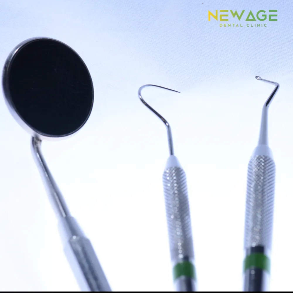 A set of oral surgery tools on a white background.