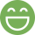 A green smiley face icon representing orthodontics on a white background.