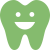 A green smiley tooth icon representing orthodontics on a white background.