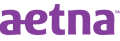 Aetna logo on a purple background with seccion contacto.