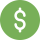 A dollar sign icon on a white background.